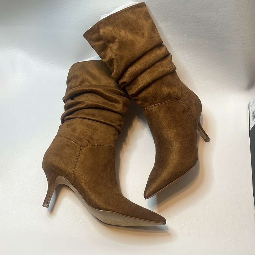 Nine West Women's Mycki Pointy Toe Ruched Dress Boots